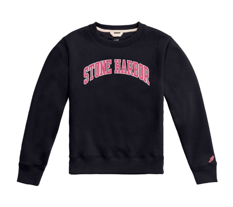 Kids Stone Harbor Essential Fleece Crew - Navy/Pink
