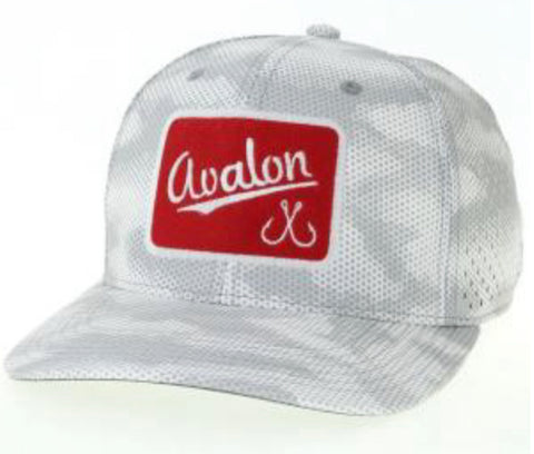 Avalon Grey Camo Red Patch Hat