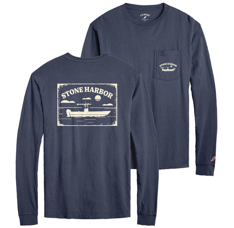 Men's Stone Harbor Long Sleeve Pocket Tee - Spring Navy