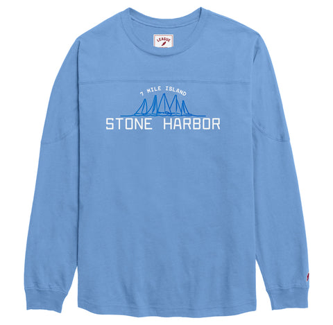 Women's Stone Harbor Throwback Long Sleeve Tee - Power Blue
