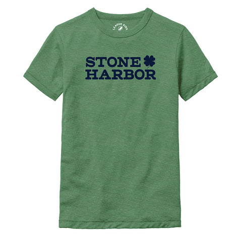 Kids Stone Harbor Clover Victory Falls Tee - Heather Kelly Green