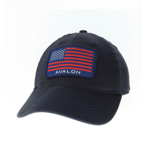 Avalon Hat with Flag Patch - Navy