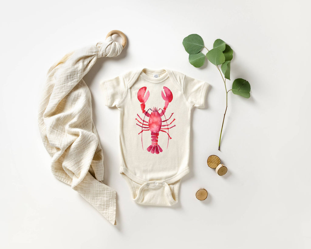 Avalon Watercolor Red Lobster Onesie
