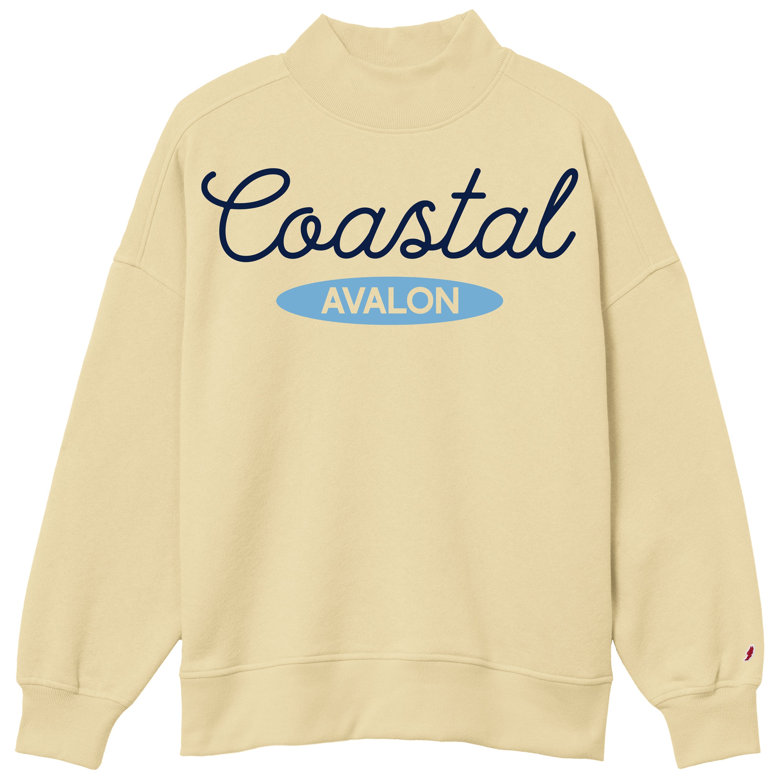 Womens Avalon Coastal Diana Mock Neck - Popcorn – League Shore