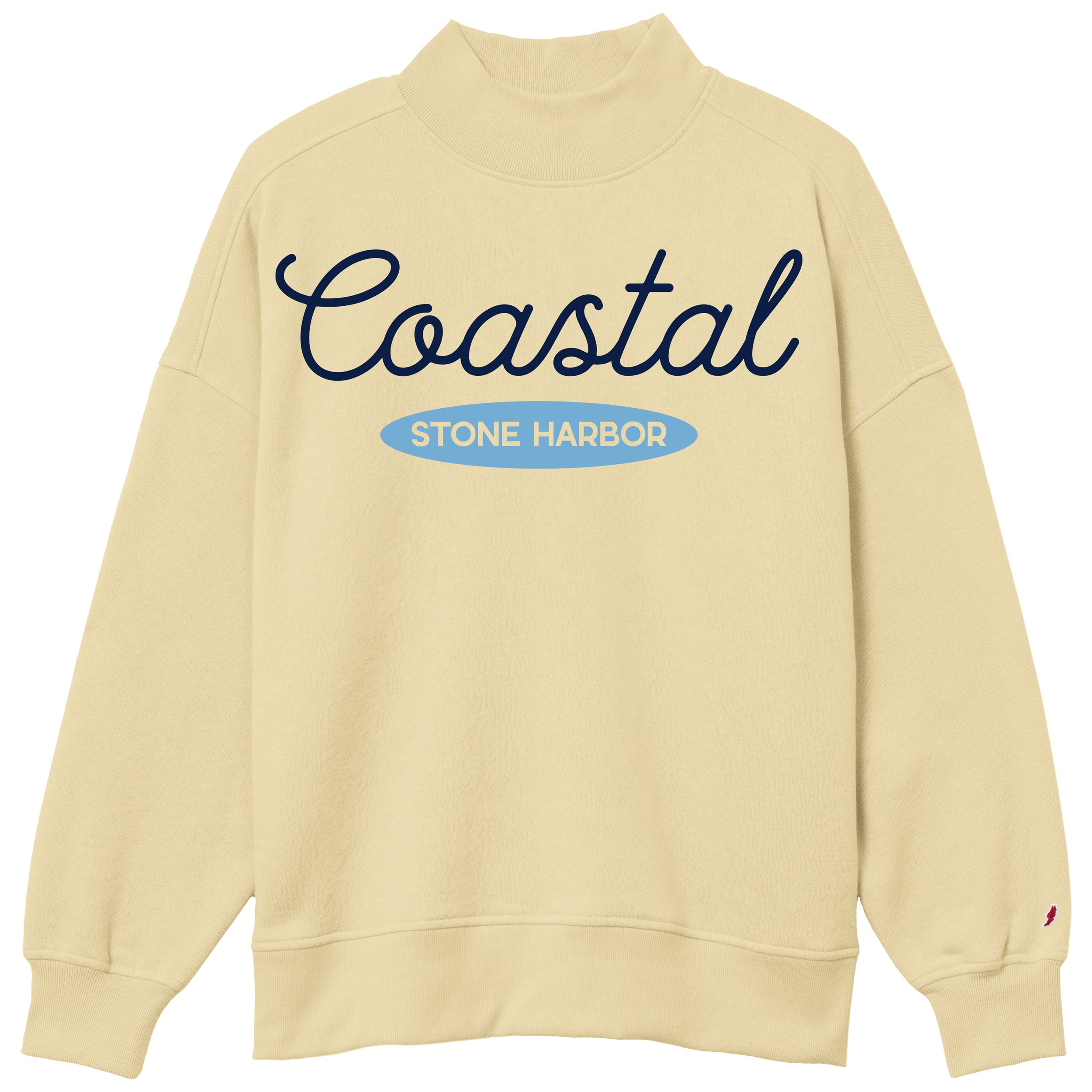 Womens Stone Harbor Coastal Mock Neck - Popcorn