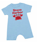 Infant Stone Harbor Short sleeve Romper: Sky Blue