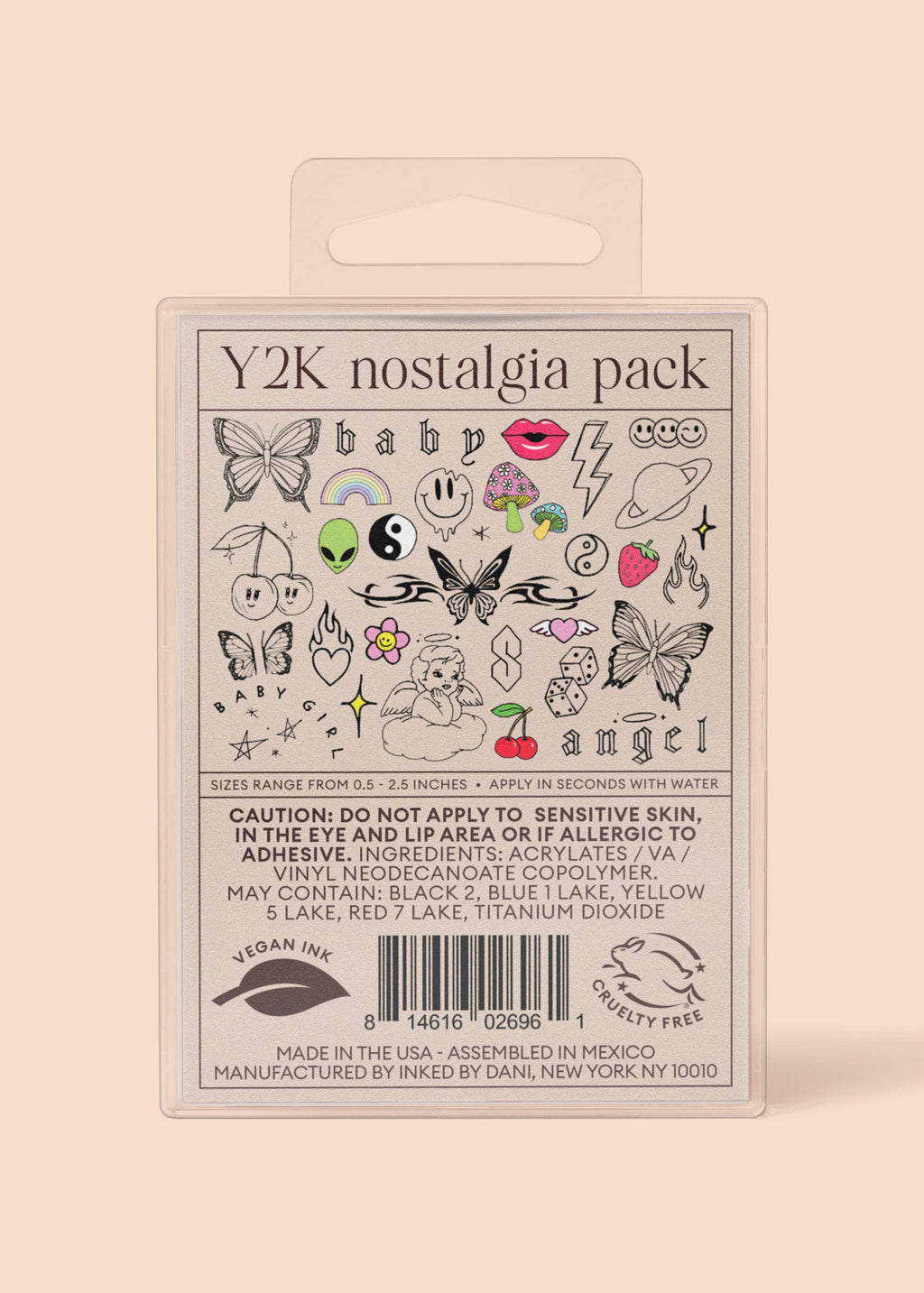 Y2K Nostalgia Temporary Tattoo Pack