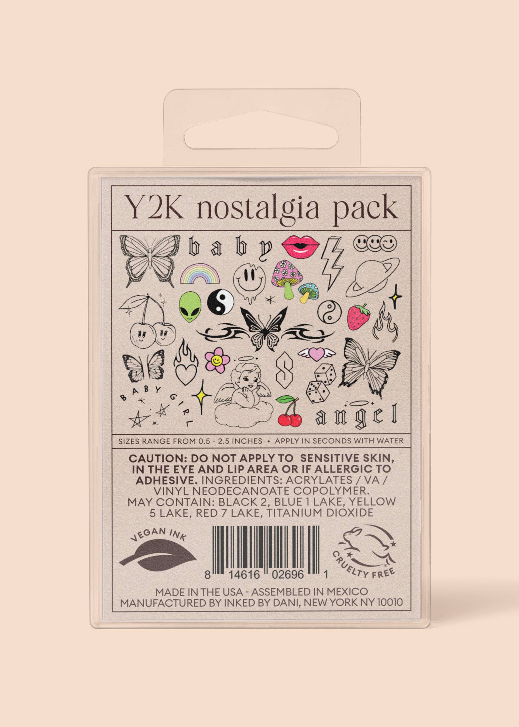 Y2K Nostalgia Temporary Tattoo Pack