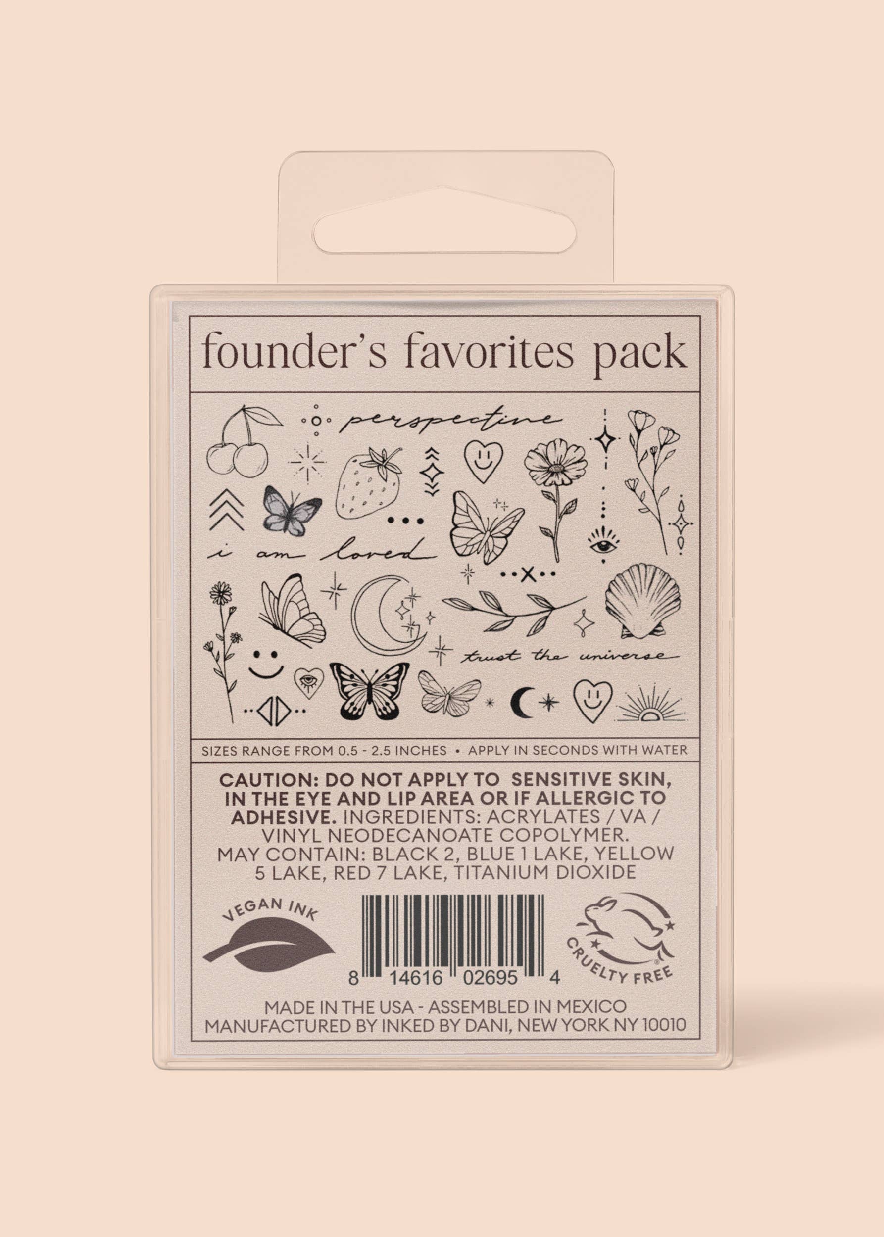Founders Favorites Temporary Tattoo Pack