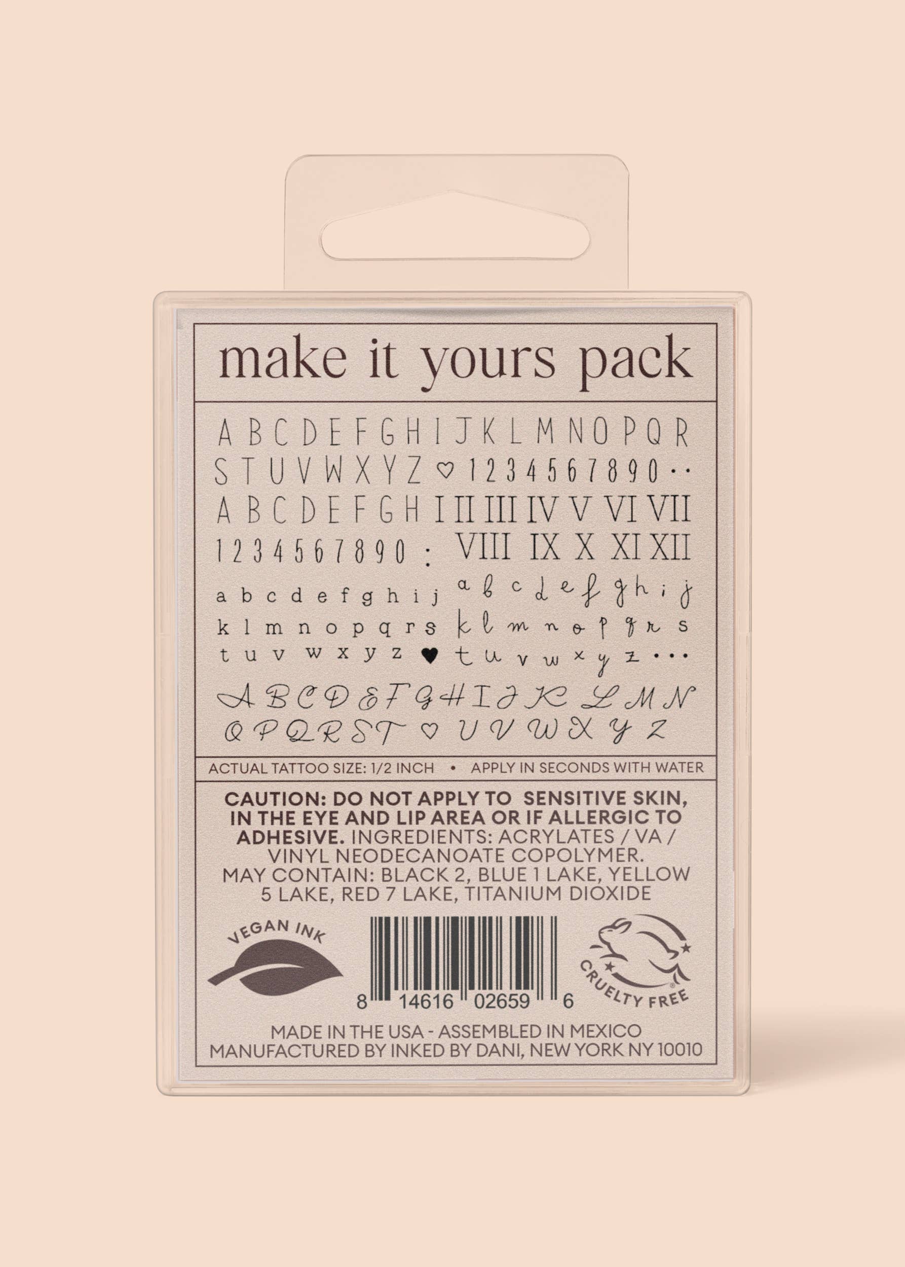 Make It Yours Temporary Tattoo Pack