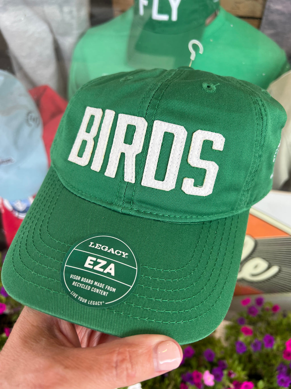 BIRDS Kelly green hat (Stone Harbor est Avalon on side)