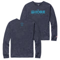 Mens The Shore East Coast Long Tee - Heather Lib Navy