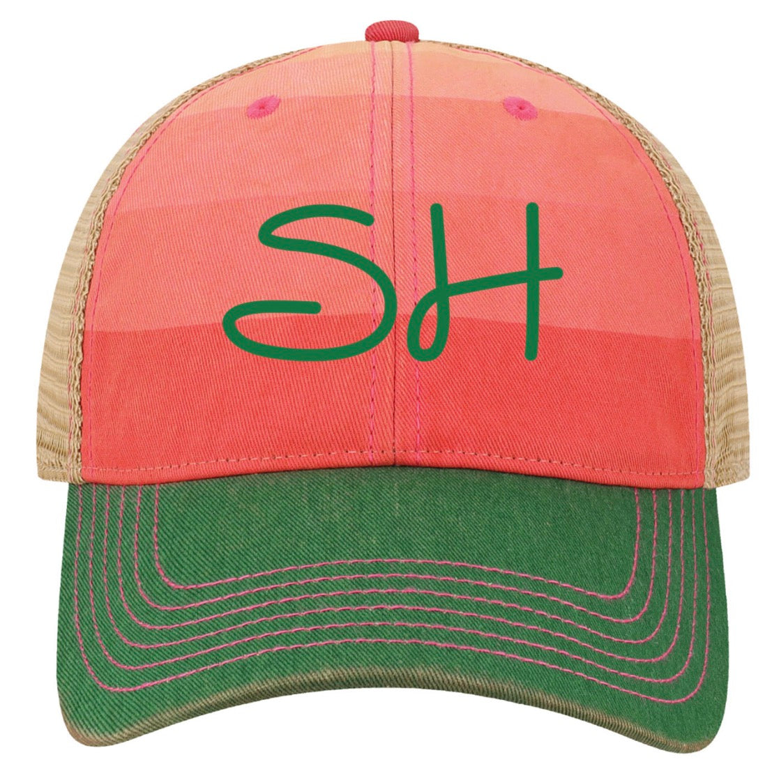 Women’s SH Trucker Hat Pink Stripes