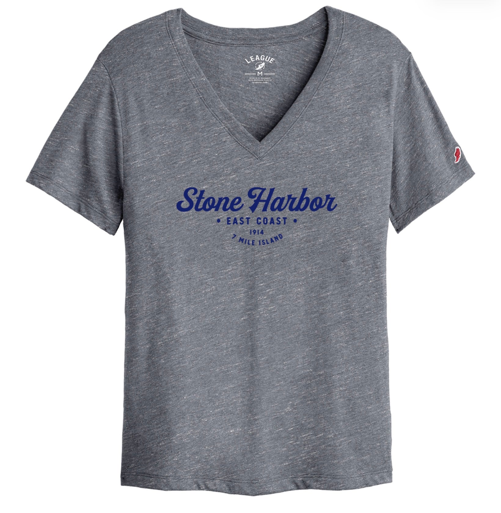 Womens Stone Harbor Boyfriend V Tee - Fall Heather