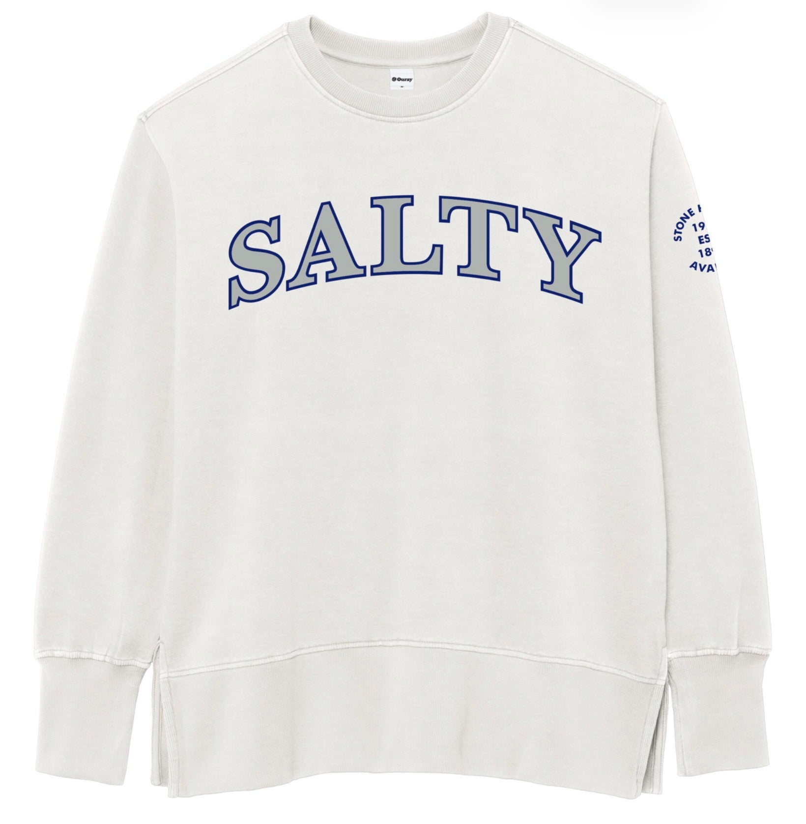 Womens Salty Sweatshirt - Washed Vintage White (weathered fleece)