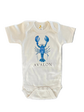 Avalon Watercolor Blue Lobster Onesie