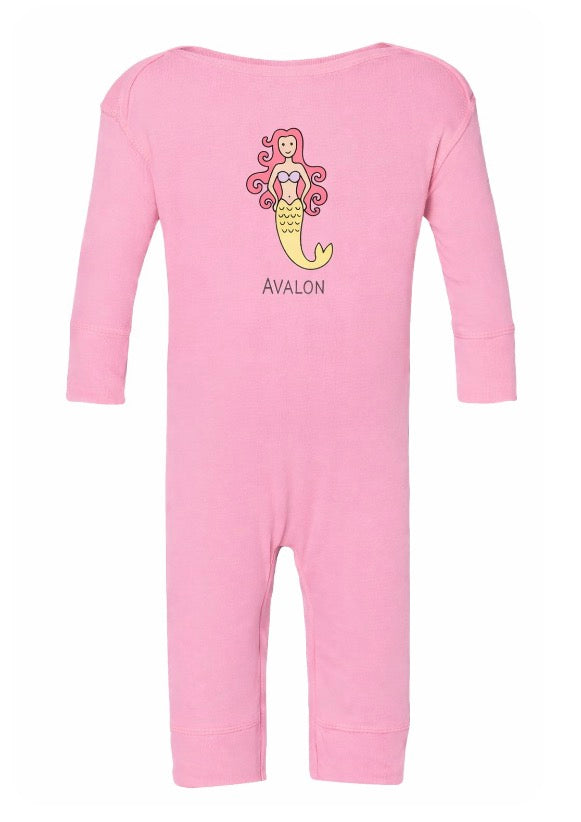 Avalon Infant Long Romper Mermaid Pink