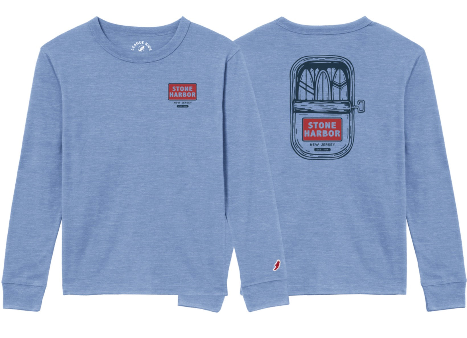 Kids Stone Harbor Fresh Surf Long Sleeve Tee - Heather Power Blue