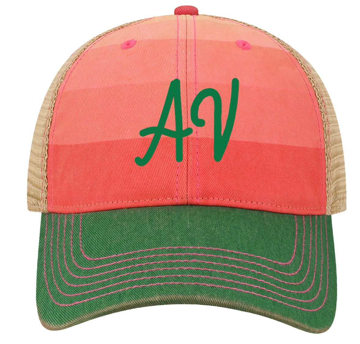 Women’s AV Trucker Hat Pink Stripes