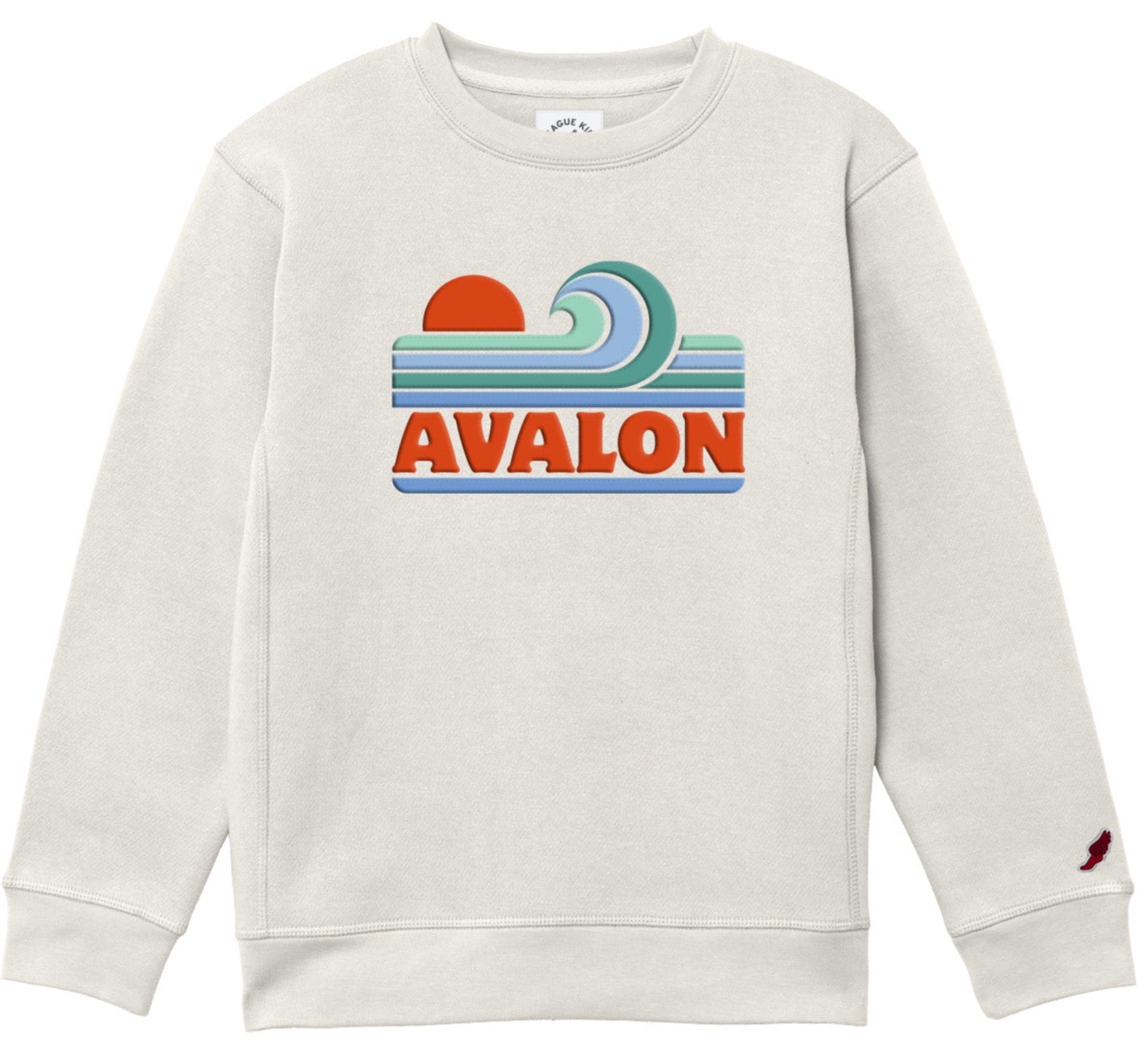 Kids Avalon Wave Sweatshirt - Oatmeal Heather appliqué