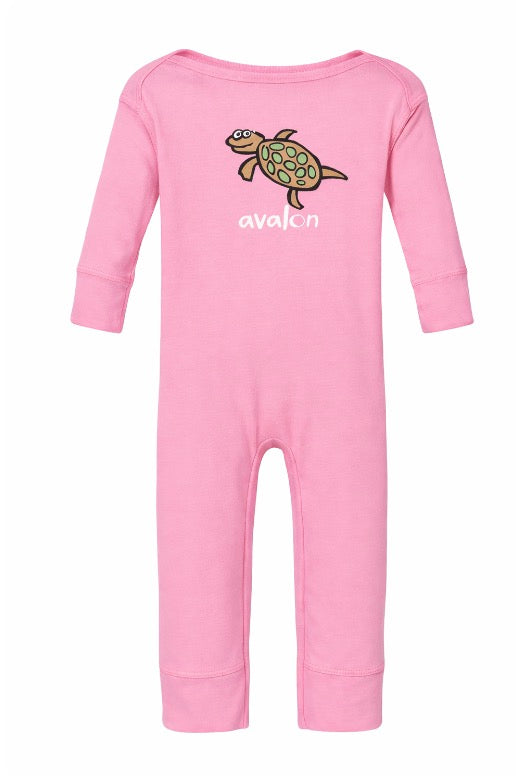 Avalon Infant Long Romper Turtle Pink