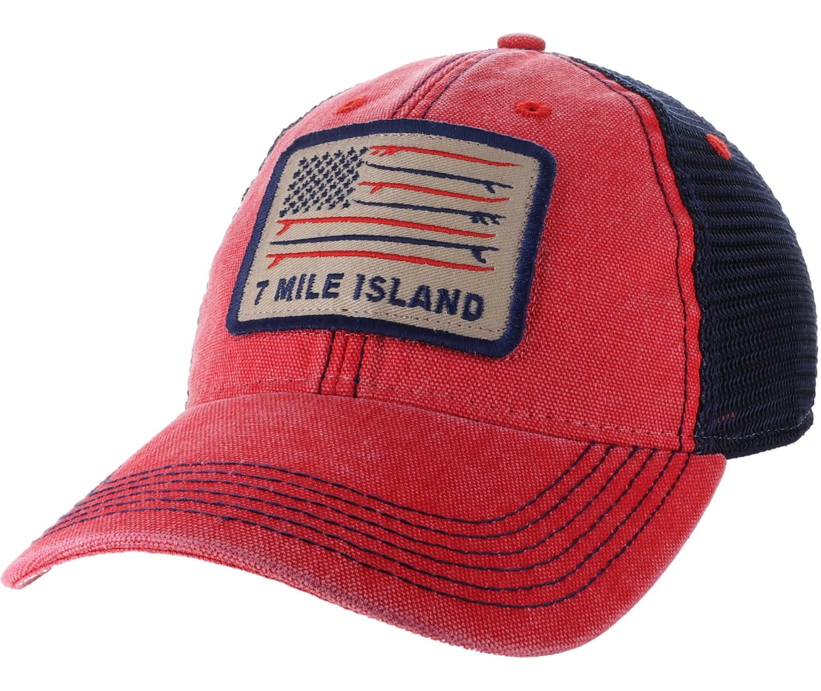 7 Mile Island Surfboard Flag DTA Scarlet/Navy