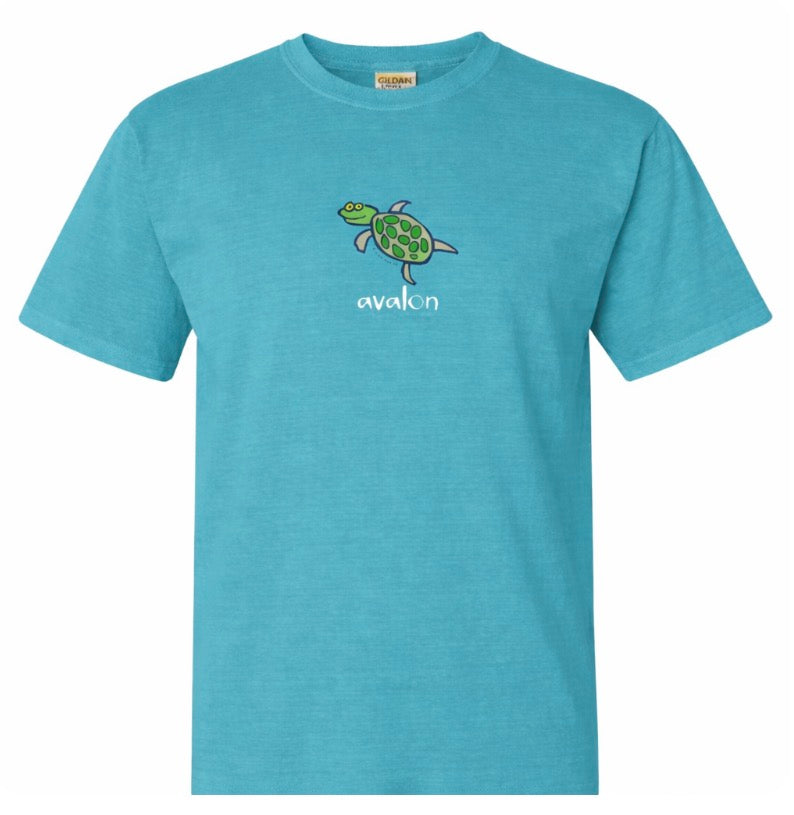 Avalon Kids Turtle Tee Lagoon (design on back too)