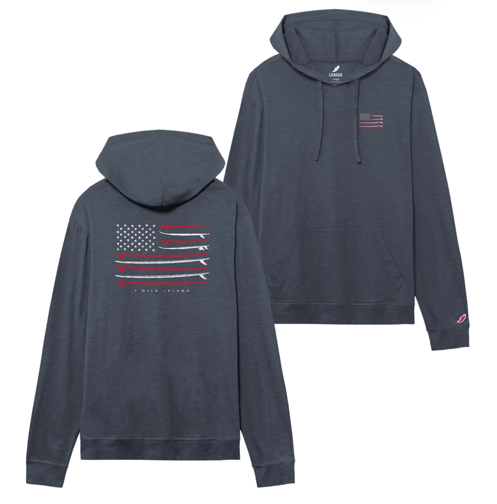 Unisex Flag Slub Hood - Spring Navy