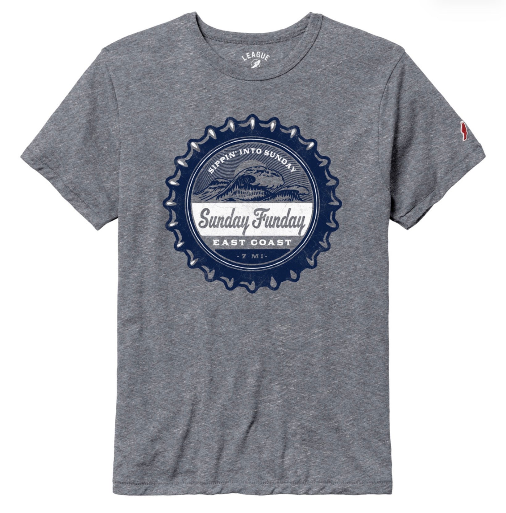 Mens East Coast Sunday Funday Bottle Cap Tee - Fall Heather