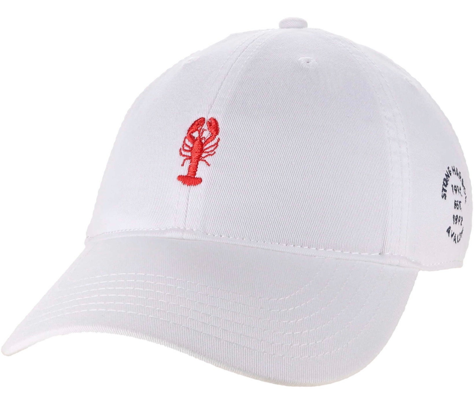 Lobster Hat in White (Stone Harbor Avalon on the side)