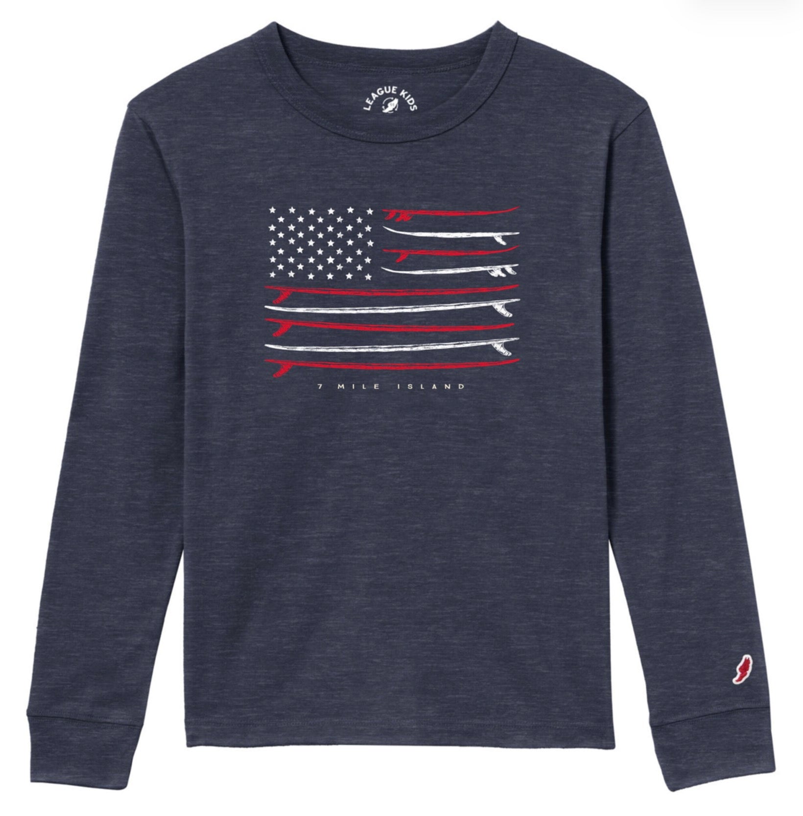 Kids 7 Mile Island Flag Long Sleeve Tee