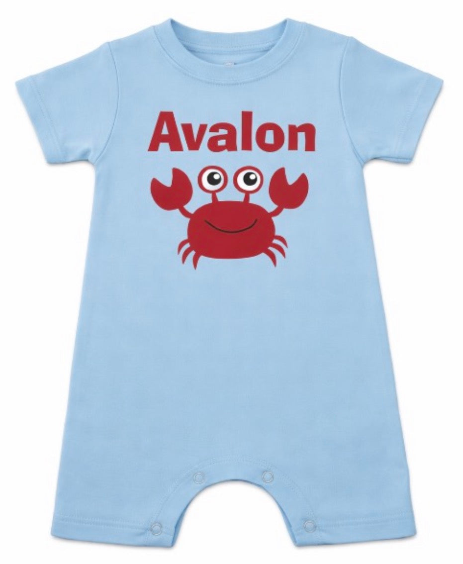 Infant Avalon Short sleeve Romper: Sky Blue