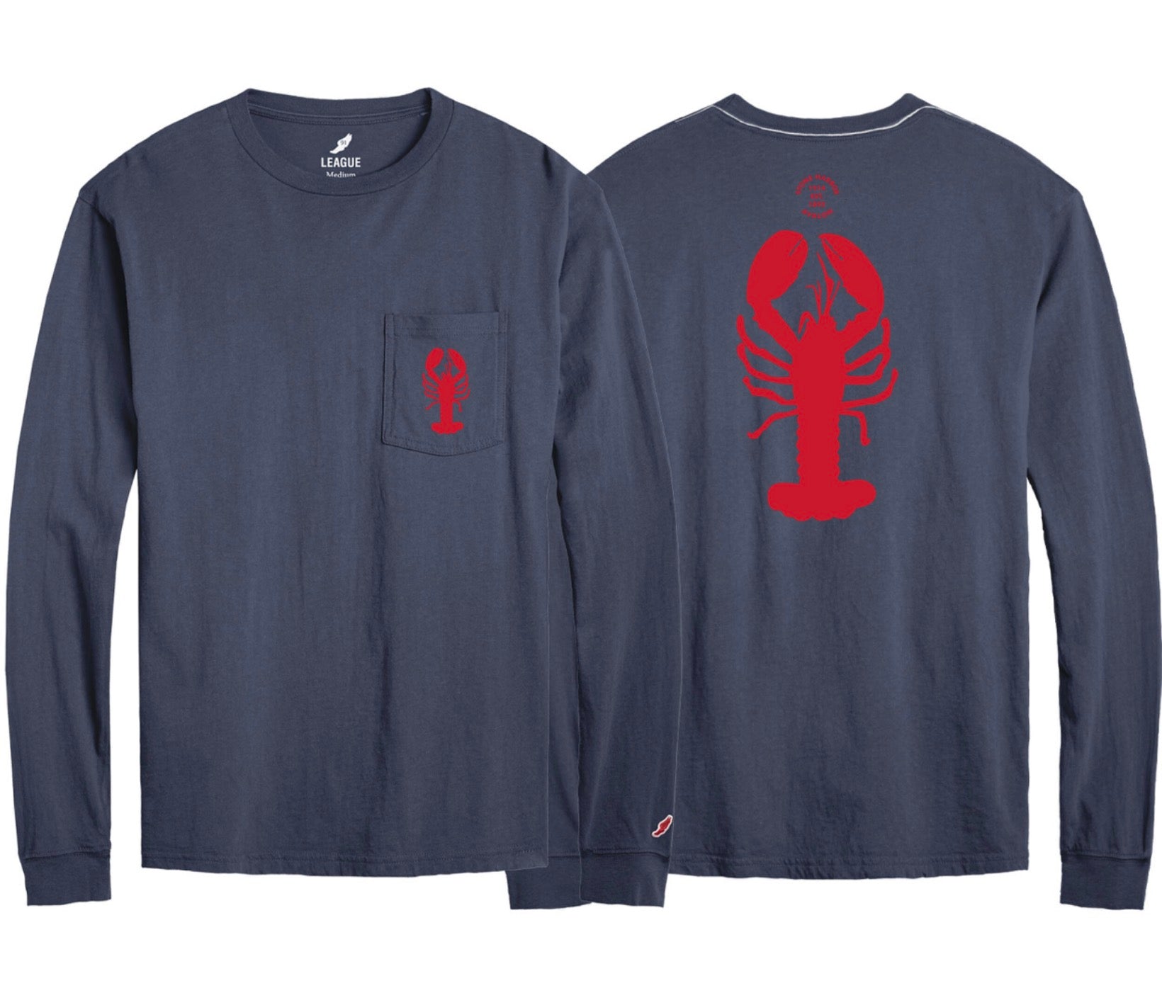 Mens Lobster Long Sleeve Pocket - Spring Navy