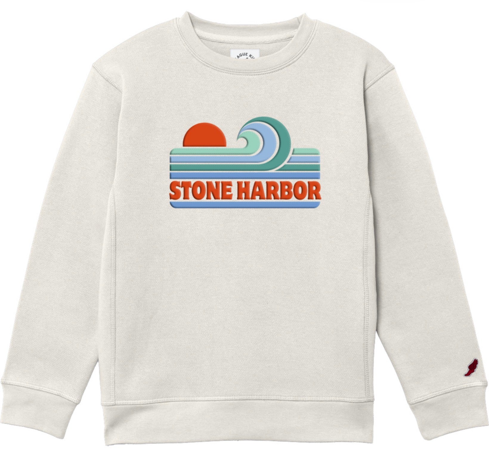 Kids Stone Harbor Wave Sweatshirt - Oatmeal Heather appliqué