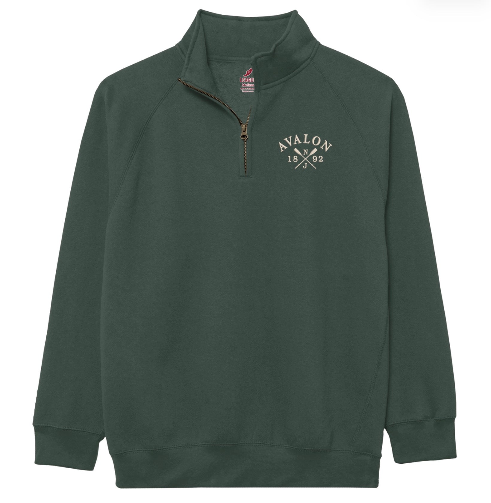 Mens Avalon Rower Quarter Zip-up - Dark Green