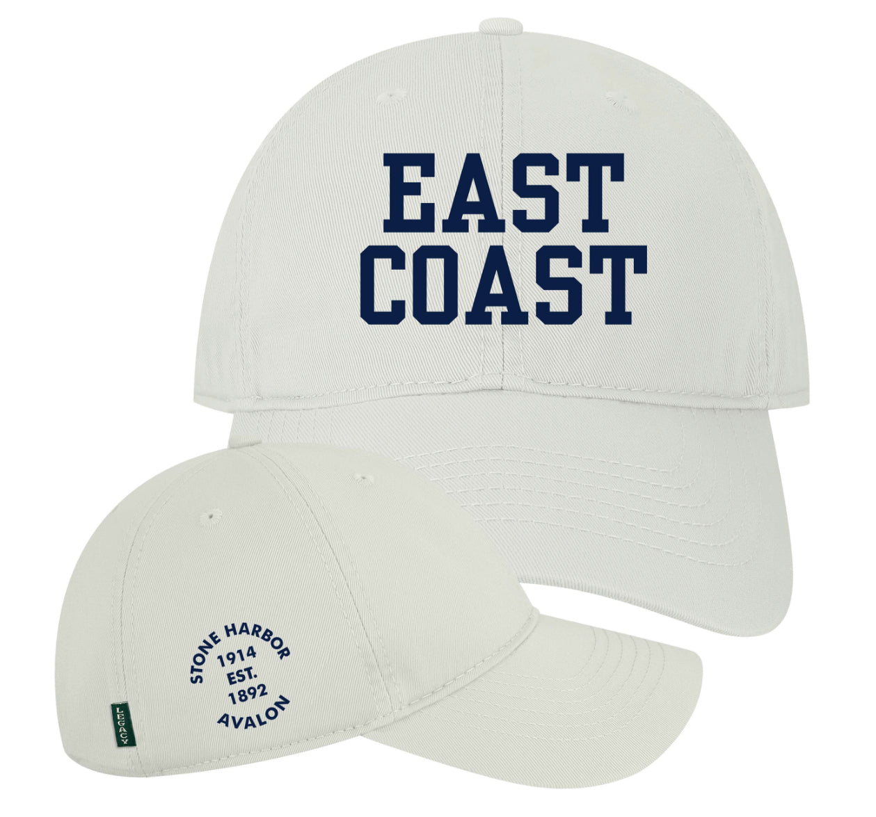 East Coast hat white (Stone Harbor est Avalon on side)
