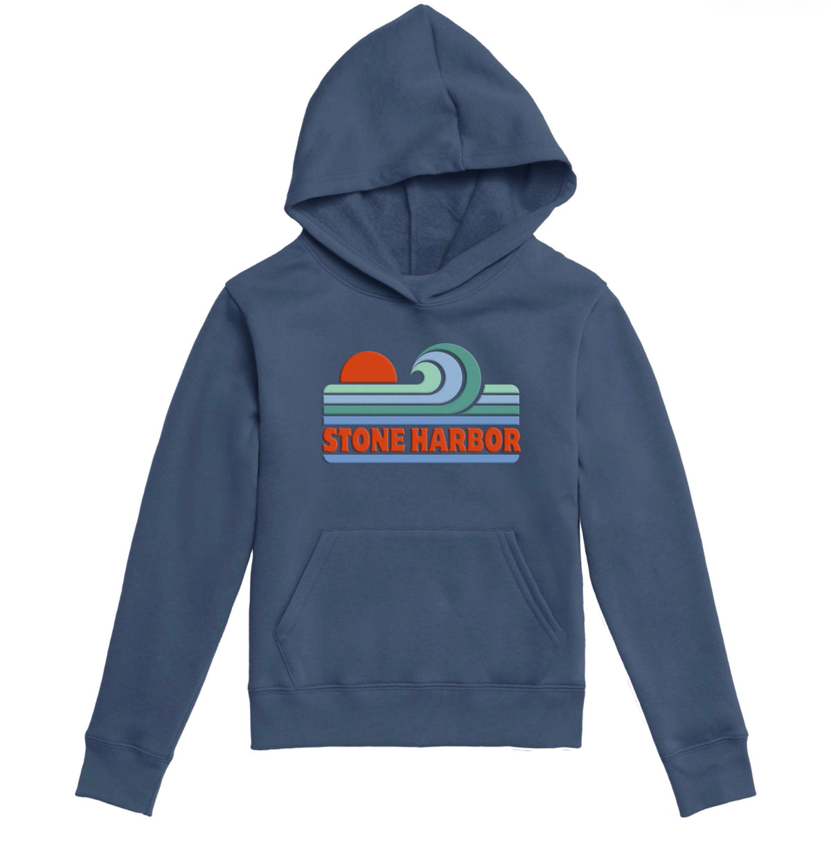 Kids Stone Harbor Wave Hood - Indigo appliqué **New October ‘26