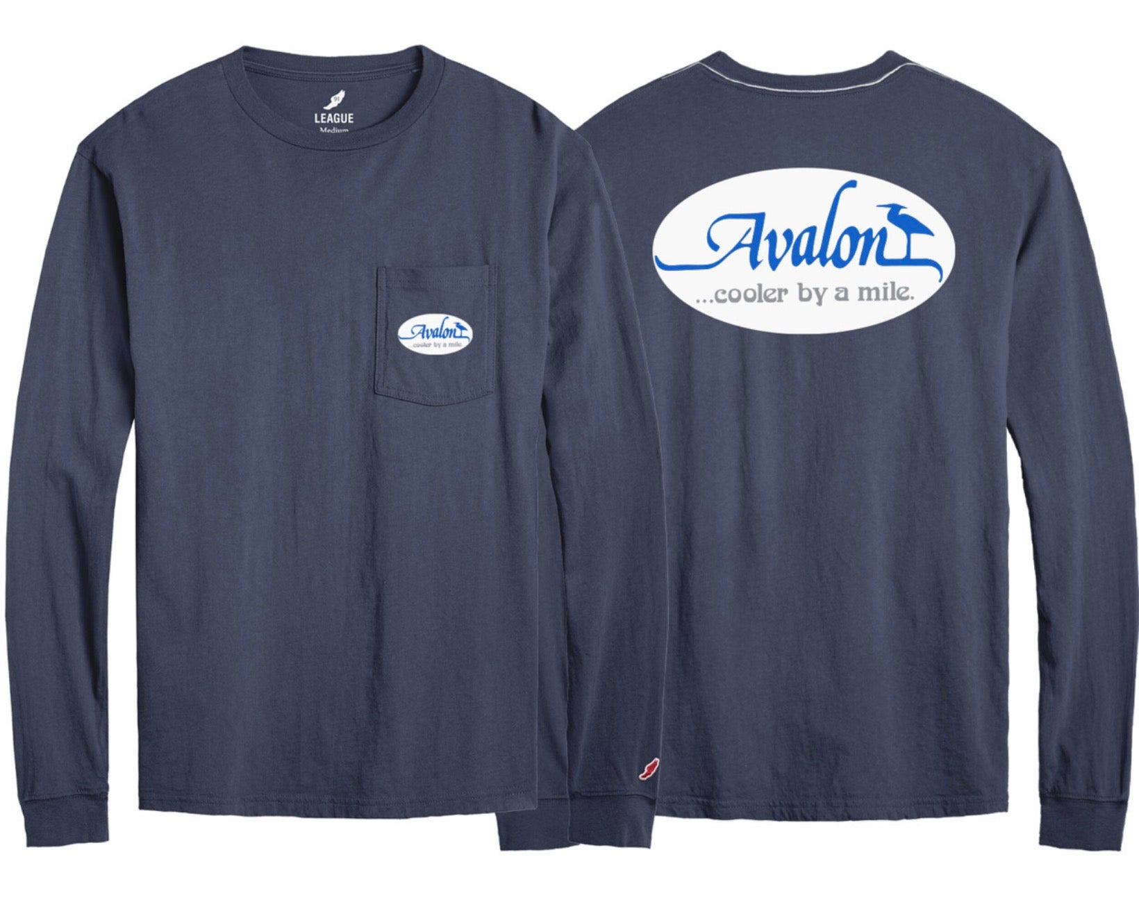 Mens Avalon Vintage Sign Long Tee - Spring Navy