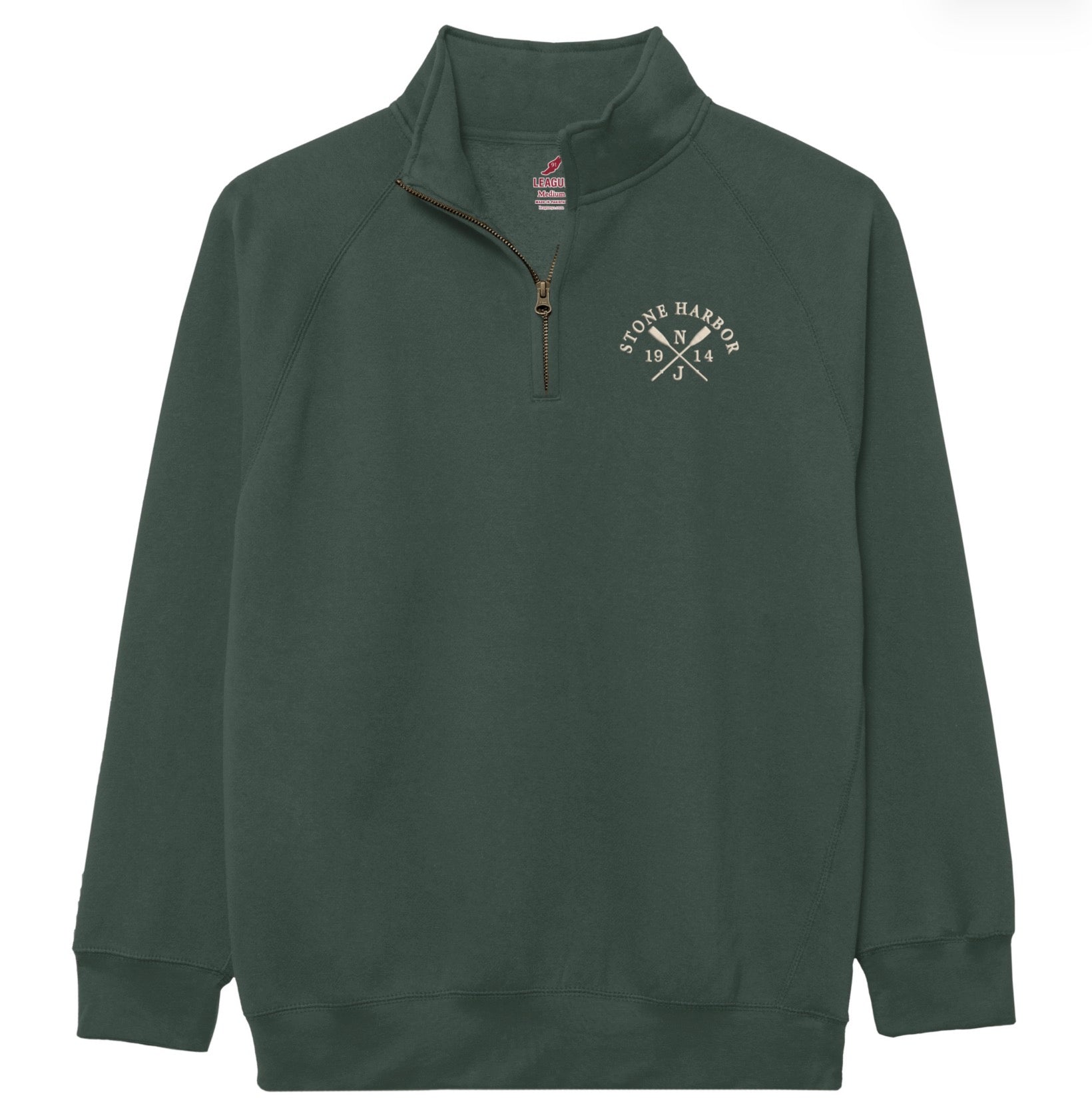 Mens Stone Harbor Rower Quarter Zip-up - Dark Green