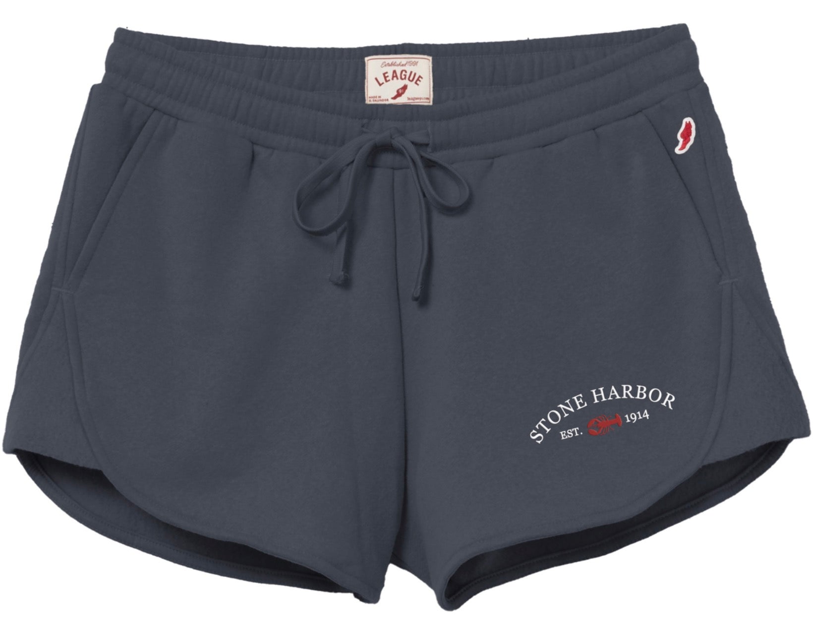 Womens Stone Harbor Reverse Fleece Lobster Shorts - Spring Navy