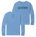 Mens The Shore East Coast Long Tee - Heather Power Blue