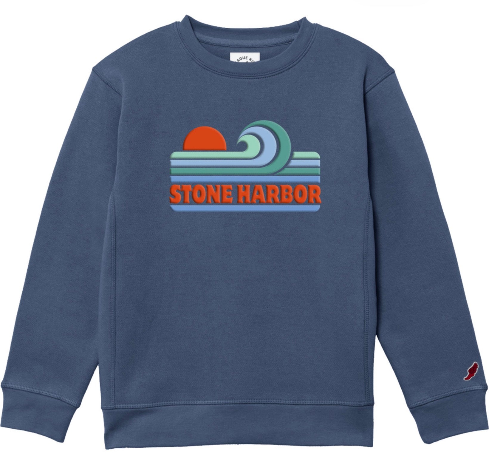 Kids Stone Harbor Wave Sweatshirt - Indigo appliqué