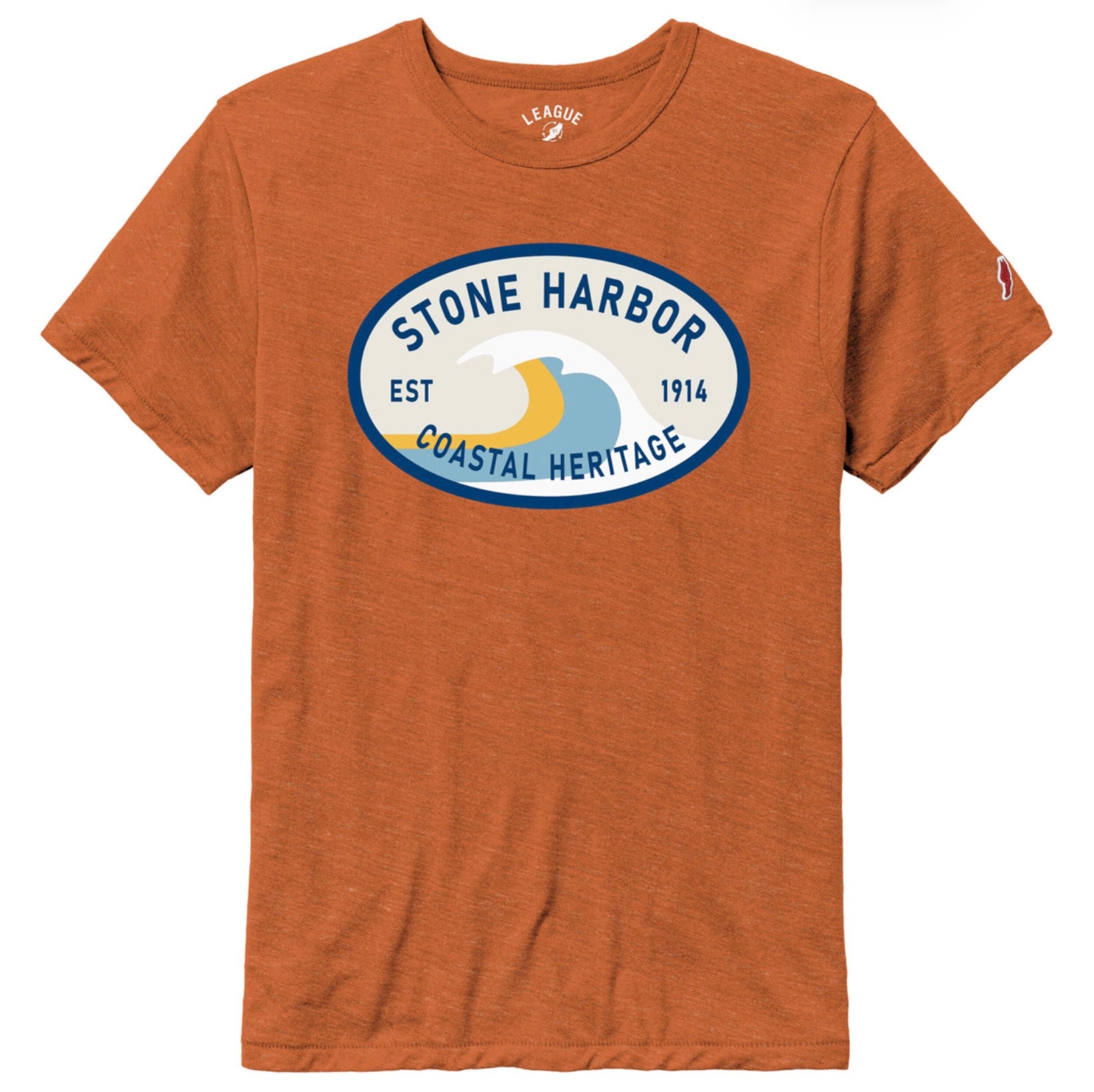 Mens Stone Harbor Coastal Heritage Tee - Heather Orange