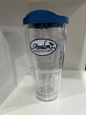 Tervis Avalon Welcome 24 ounce Tumbler with blue lid