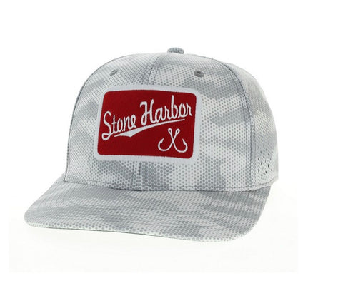 Stone Harbor Grey Camo Red Patch Hat