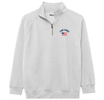Men's Stone Harbor Benchmark Flag Quarter Zip - White ** 20% END OF SUMMER SALE