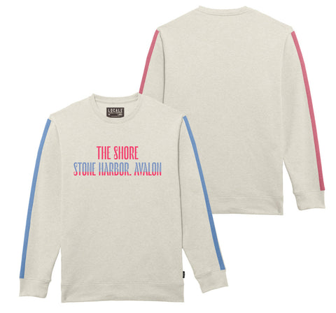 Unisex The Shore Chaser Striped Crew - Oatmeal Heather ** 30% END OF SUMMER SALE
