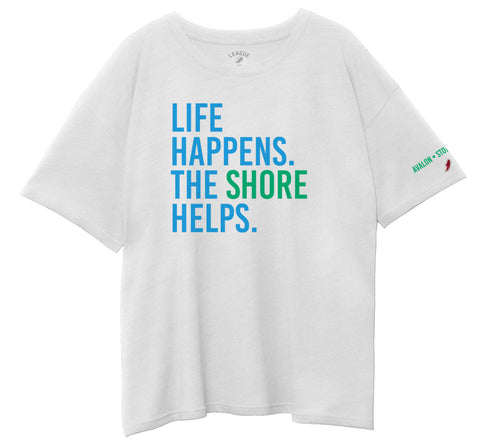 Women's Life Happens Intramural Oversized Crew - Heather Canvas ** 30% END OF SUMMER SALE
