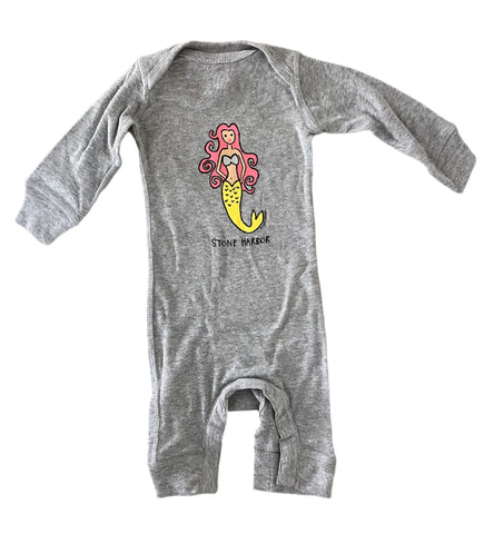 Stone Harbor Infant Long Romper Mermaid Heather