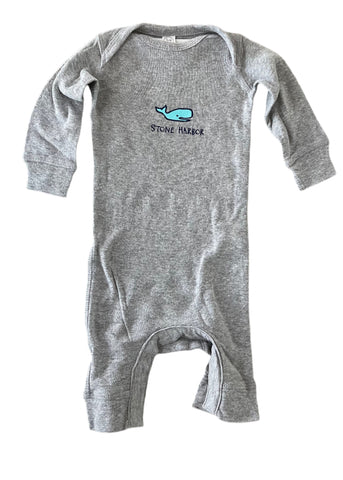 Stone Harbor Infant Long Romper Whale Heather